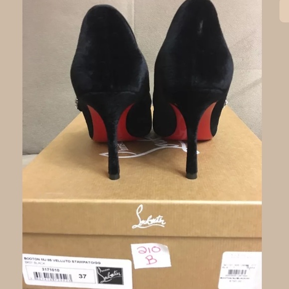Louboutin Mary Jane Velvet Booton 85 Vellutto 37 7 - Picture 5 of 9